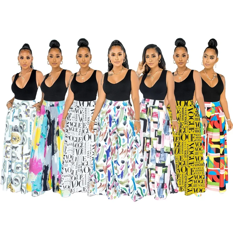 Trendy Fashion High Waist Wide Leg Side 
