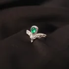 Diamond Ring Fountain Jewelry 18K Gold Emerald Water Drop Diamond Wedding Ring