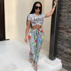 T Shirt For 2021 Printed Alphabet Beaded Wooden Fringed T Shirt For Ladies New Casual Europe And America
