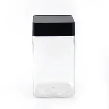 Square Plastic Jars with Lids Clear Slime Containers Storage Plastic Mason Jars Bulk Wide-Mouth Jars for Kitchen Storage