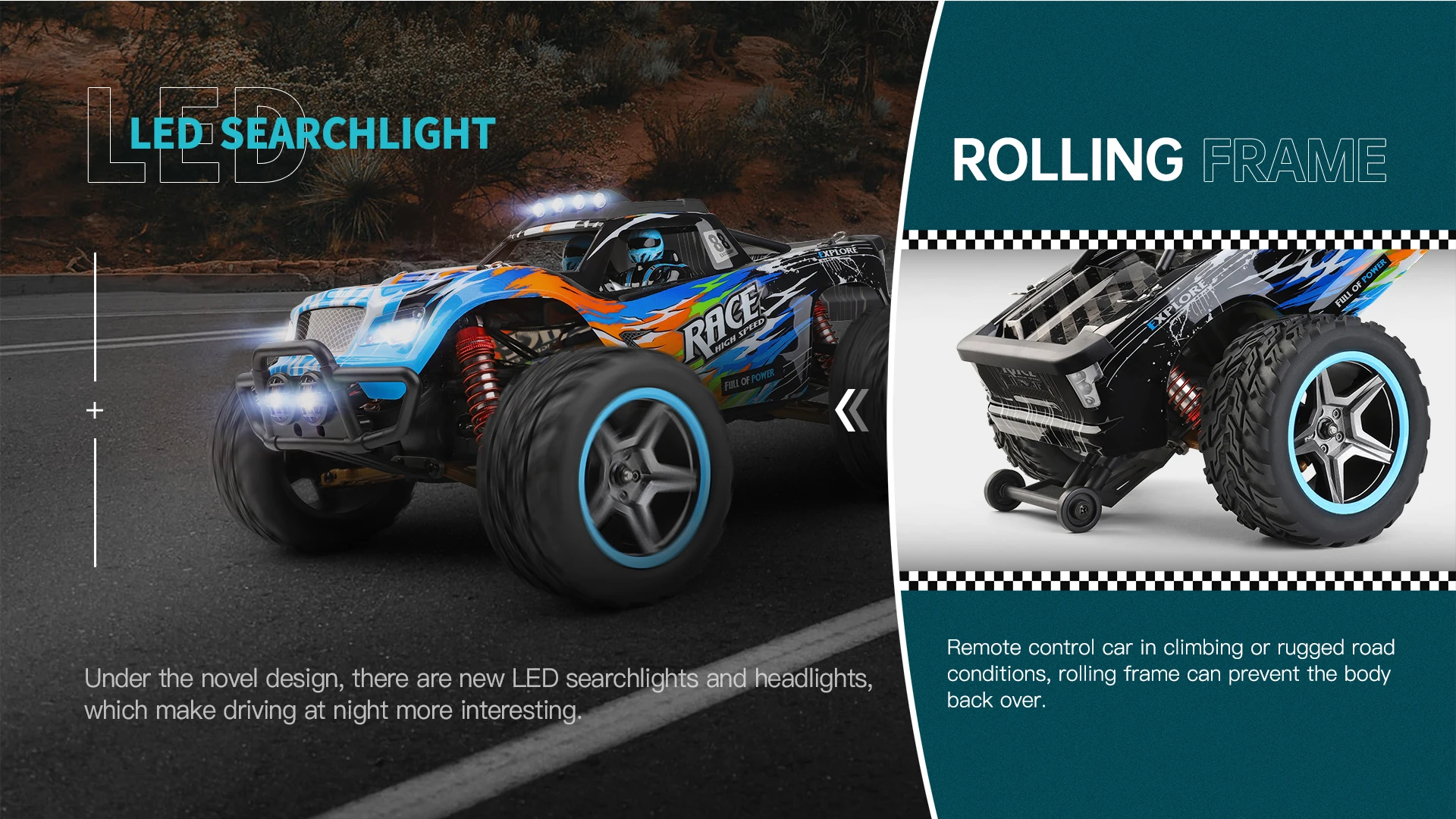 HOSHI WLtoys 104019 RC Car 1/10 RC Cars for Adults with High Speed 2.4G 4WD 55KM/H High Brushless RC Car Toys Christmas Gifts