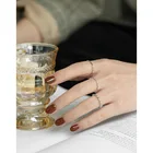 Ring Set Vianrla Dainty 925 Sterling Silver Stacking Ring Set Thin Open Adjustable Ring Set