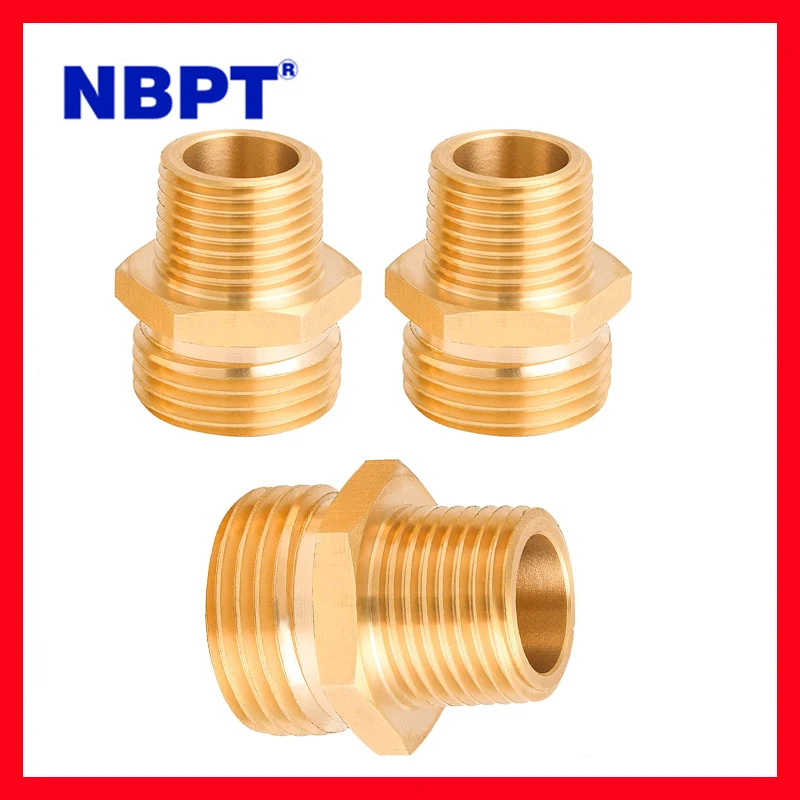 External Threaded Brass Quick Coupling Adaptor Male Hex Bushing Reducer Adapter Reducing Hex Nipple Double Male Adaptor