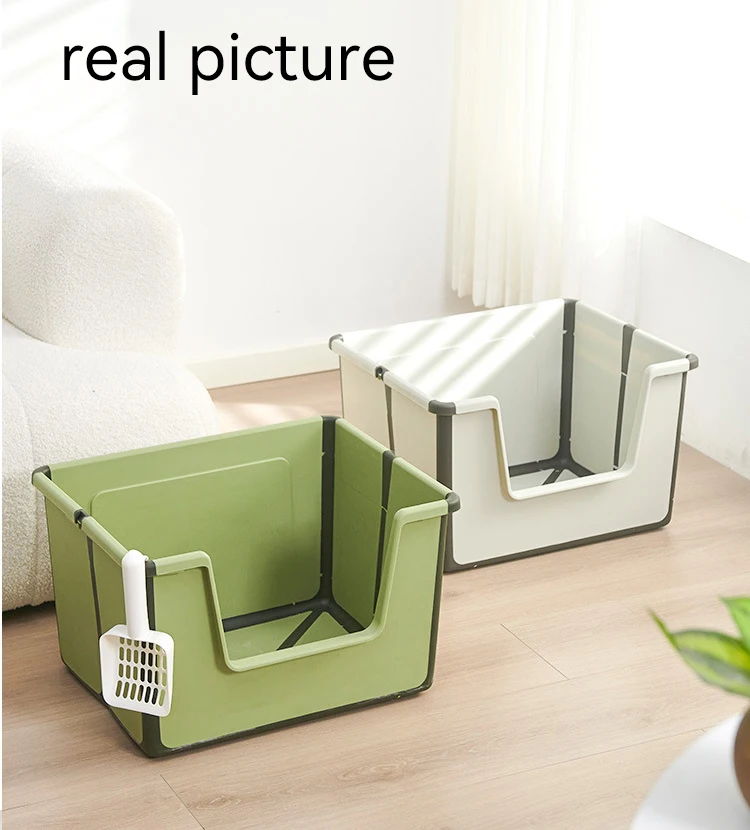 New High Quality Semi-enclosed Foldable Cat Litter Box Large Capacity to Prevent Cat Litter From Being Taken Out Pet Supplies details