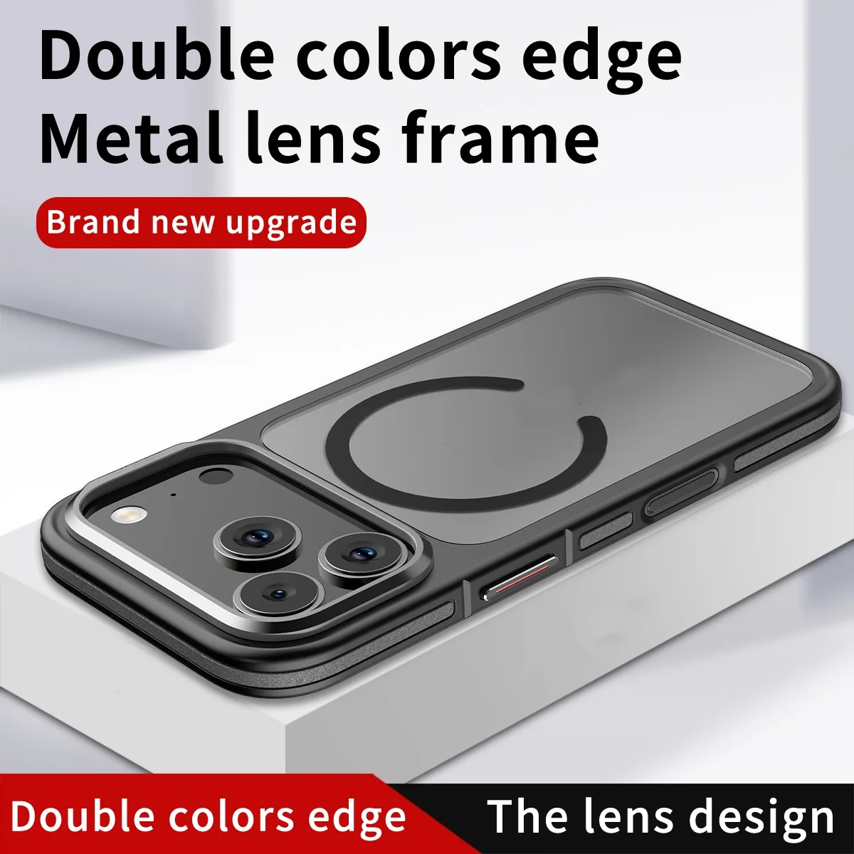 product dual tone skin texture shockproof matte hard pc tpu custom phone cover for iphone 17 pro max 16 15 pro with strong magnetic-10