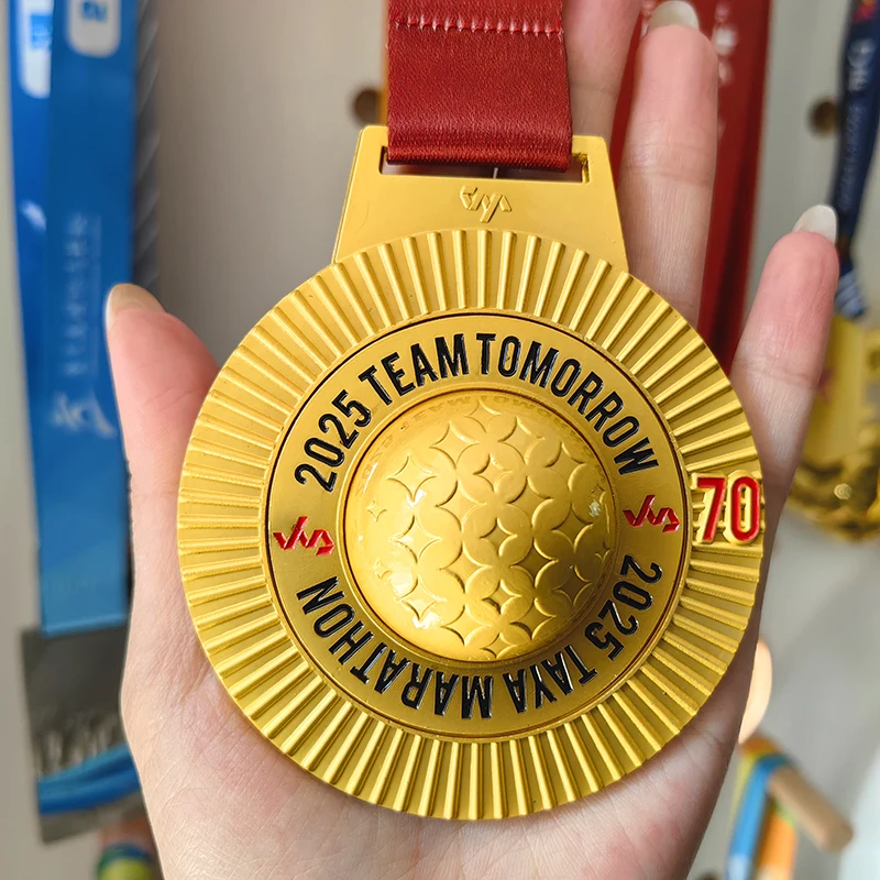 Antique Modern Traditional Custom School Competition Souvenir Award Medals 3D Marathon Running Sport Gold Metal Medal Zinc Alloy manufacture