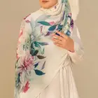 Printed Chiffon Chiffon Printed Floral Pleated Shawls Crinkle Chiffon Hijab Scarf For Malaysia Women Bawal Tudung