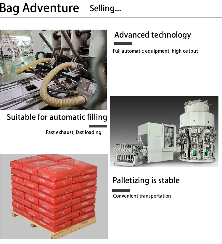 25kg ISO9001:2008 Certified Moisture Proof PP Valve Bag for Cement and Mortar Packaging