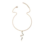 Chain 2021 Trendy Jewelry Women Choker Chain Necklace 18K Gold Plated Snake Pendant Statement Necklace