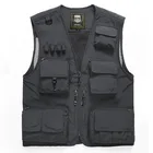 Mens Vest High Quality Waistcoat Mens Multi Pockets Work Vest