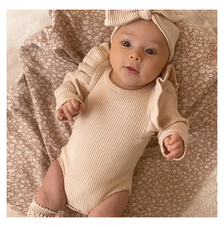 Newborn infant baby rompers long-sleeve toddler boys girls bodysuits INS style kids clothing baby girls rompers