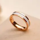 Rose Gold Ring Fashion 18k Rose Gold Women's Simple Glue Stainless Steel Ring