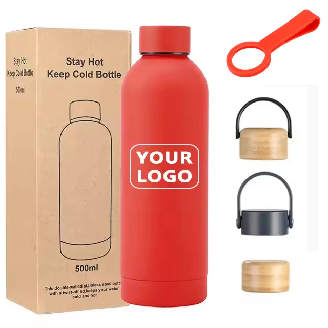 Custom logo 350 500ml 750ml 1000ml hot and cold metal Vacuum cup double wall insulated sport drink water bottle stainless steel