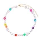 Necklace ROXI Fashion Choker Necklace Jewelry Bohemian Acrylic Flower Smiley Face Pearl Beaded Necklace