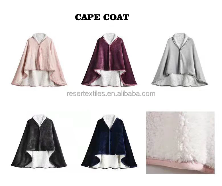 Wholesale Velvet Bath Blanket European Style Absorbent Anti-Pilling Eco-Friendly Customizable Shawl Cape Wrap Wearable Blanket