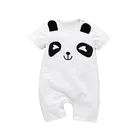 Baby Fabrics Rompers Wholesale Summer Baby Newborn Lovely Panda Graphic Organic Fabrics 100% Cotton Baby Boy Rompers