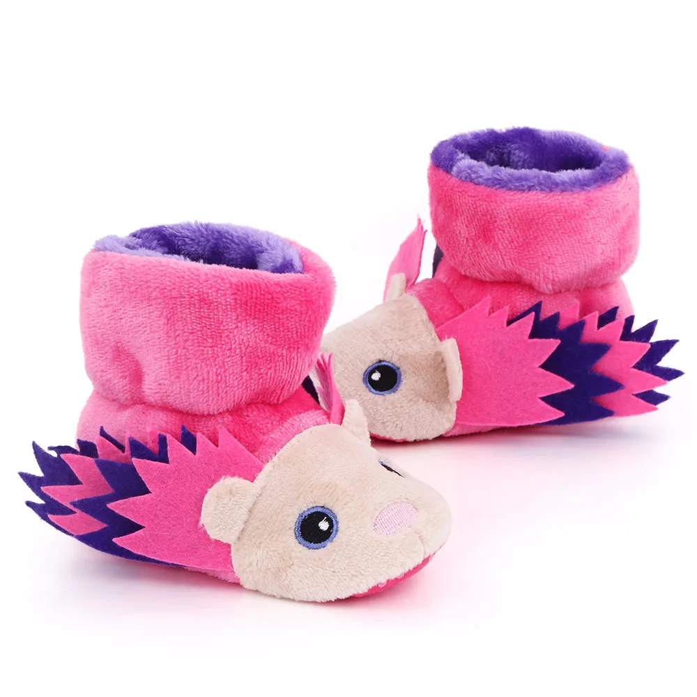 Soft Soled Baby Shoes for Autumn and Winter Cute Cartoon Furry Animals Warm Cotton Boots supplier