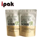 Paper Stand Up Packaging Bags Custom Printing Green Tea Stand Up Kraft Paper Body Scrub Packaging Bags