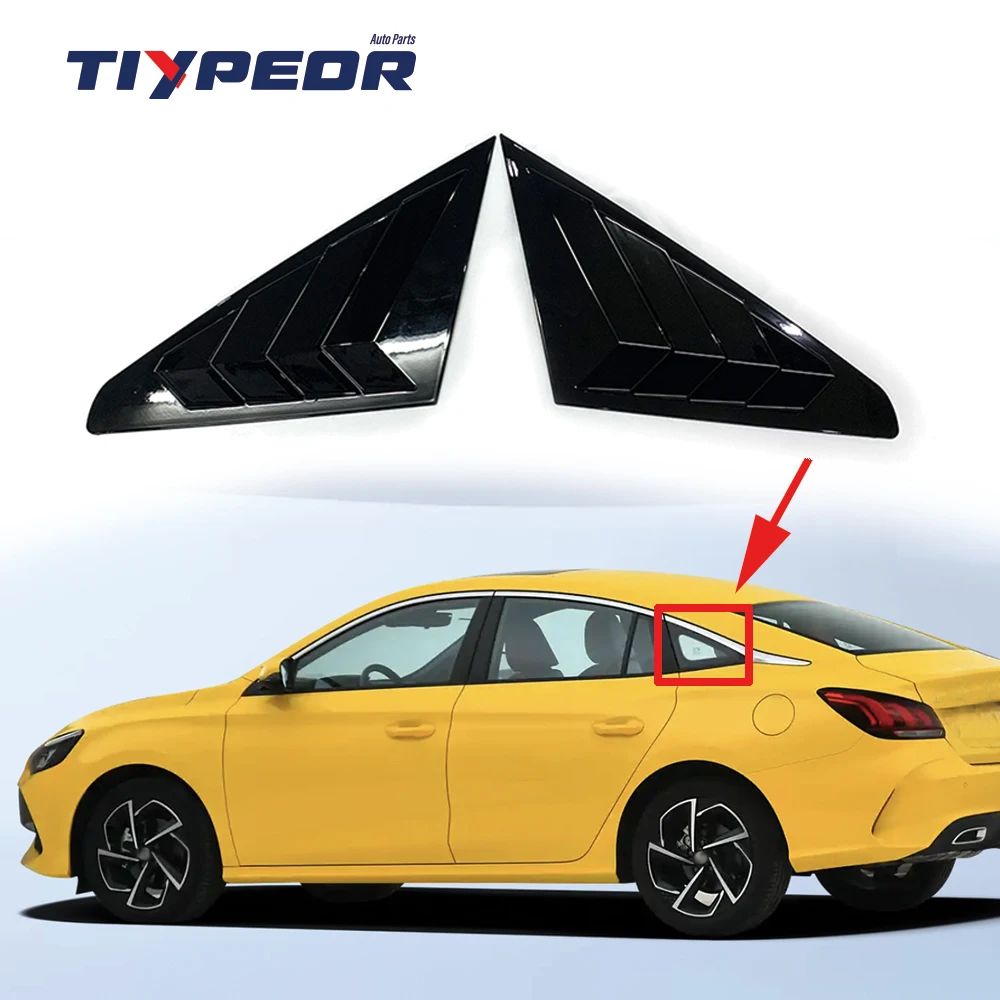 product tiypeor black styling side vent window louver for mg5 rear window quarter window shade accessory-4