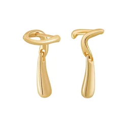 Latest 18K Gold Plated Brass Jewelry Irregular Hooks Water Drop Earrings Trendy Party Ladies Accessories Earrings E231459