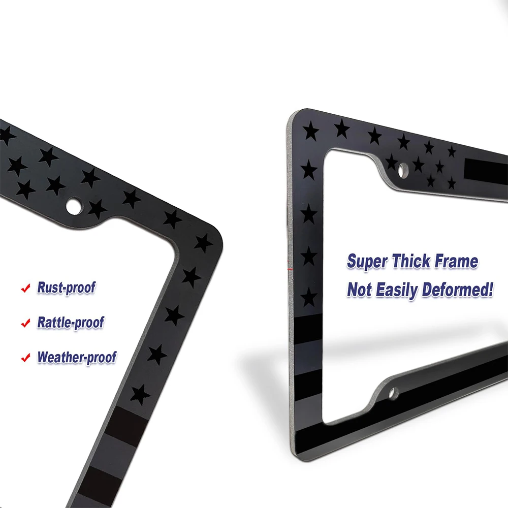 Custom Car License Plate Frame Flag Metal for Usa Car American Flag License Plate Frame details