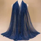 Design Scarf Hijab New Design Gold Shining Polyester Crinkle Scarf Women Arabic Muslim Hijab