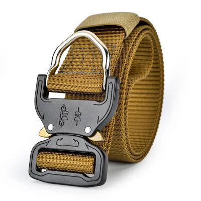 125CM Tactical Belt For Men Women Outdoor Kemer Automatic Buckle Green Belt solid Male Pants Nylon Canvas Belt