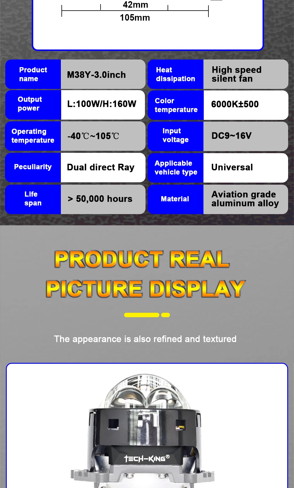 New 80W Universal 3.0 inch Bi LED Dual Laser LED Headlight for Car LED Projector LED Lamp Car accessories for auto headlight