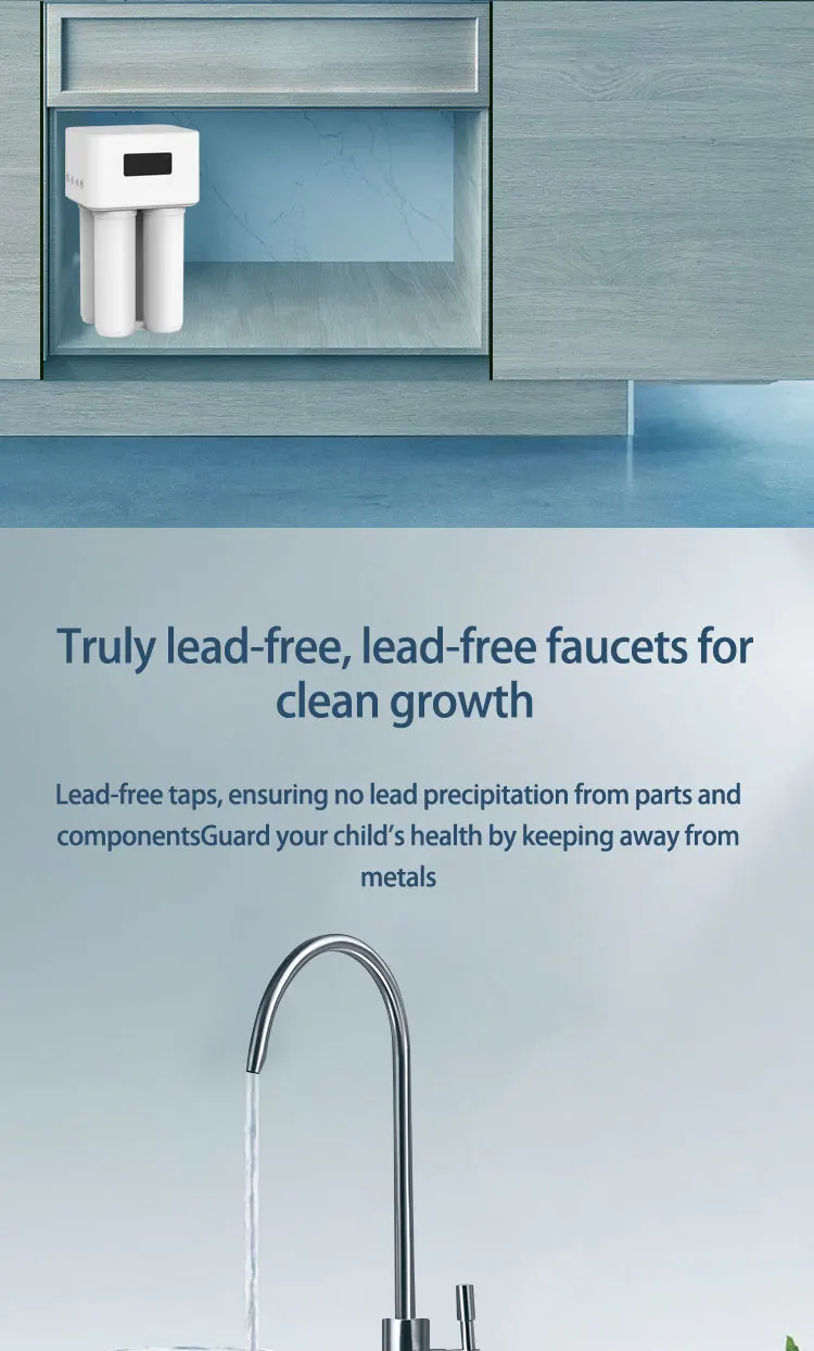 400G Electric Reverse Osmosis Plastic Under-Sink Water Purifier Self-Cleaning Integrated Cartridge Direct Household Drinking