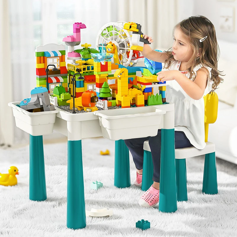 Indoor Building Block Learning Table, Building Block Table Toy, Table Block Building Kids