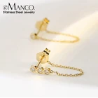 Jewelry Earrings Earrings 2021 Fashion Jewelry 14k Gold Plated Charm Bling Diamond Chain Drop Earrings