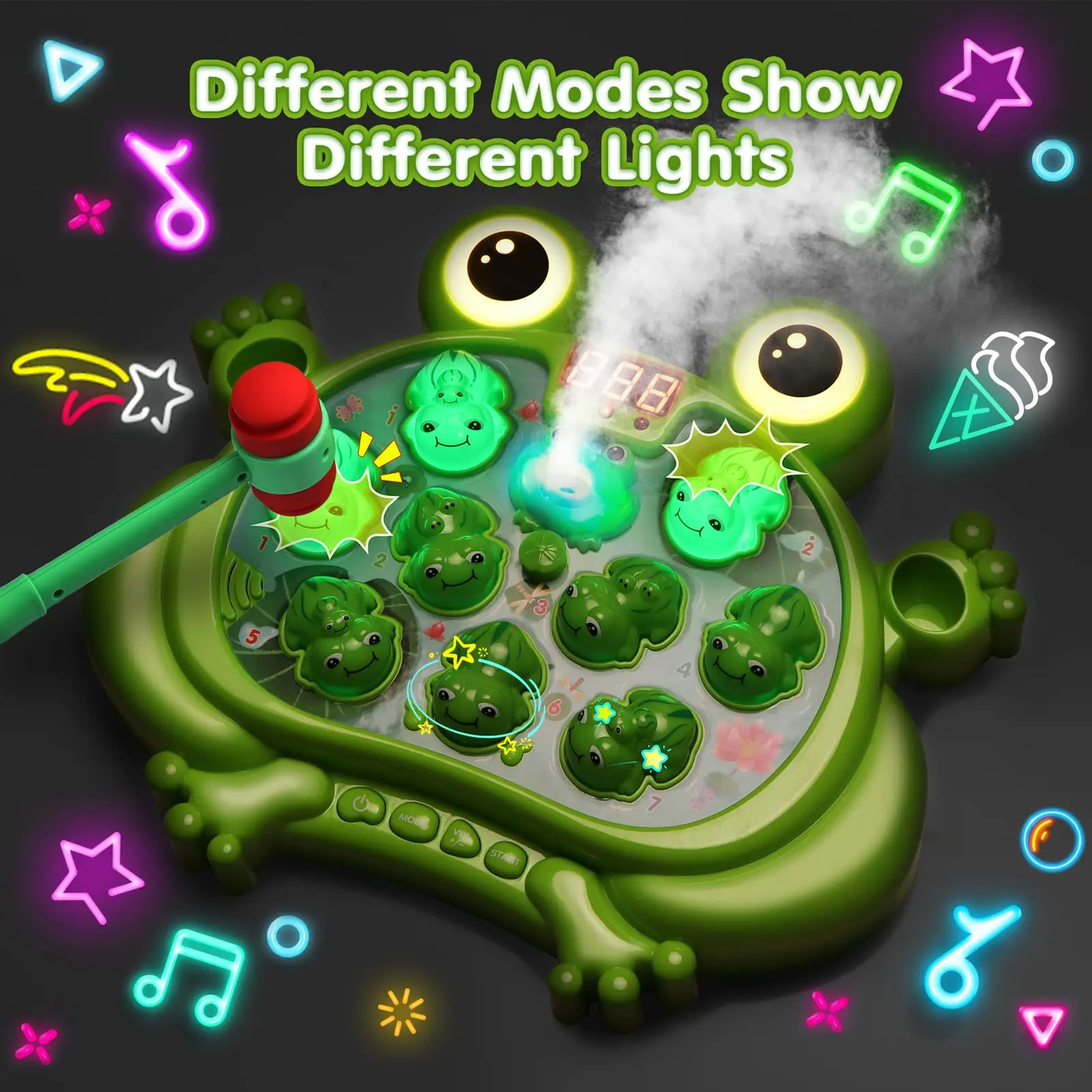 Frog Play Game Two Hammer With Lights And Music toy Interactive Whack a Frog Games for Kids
