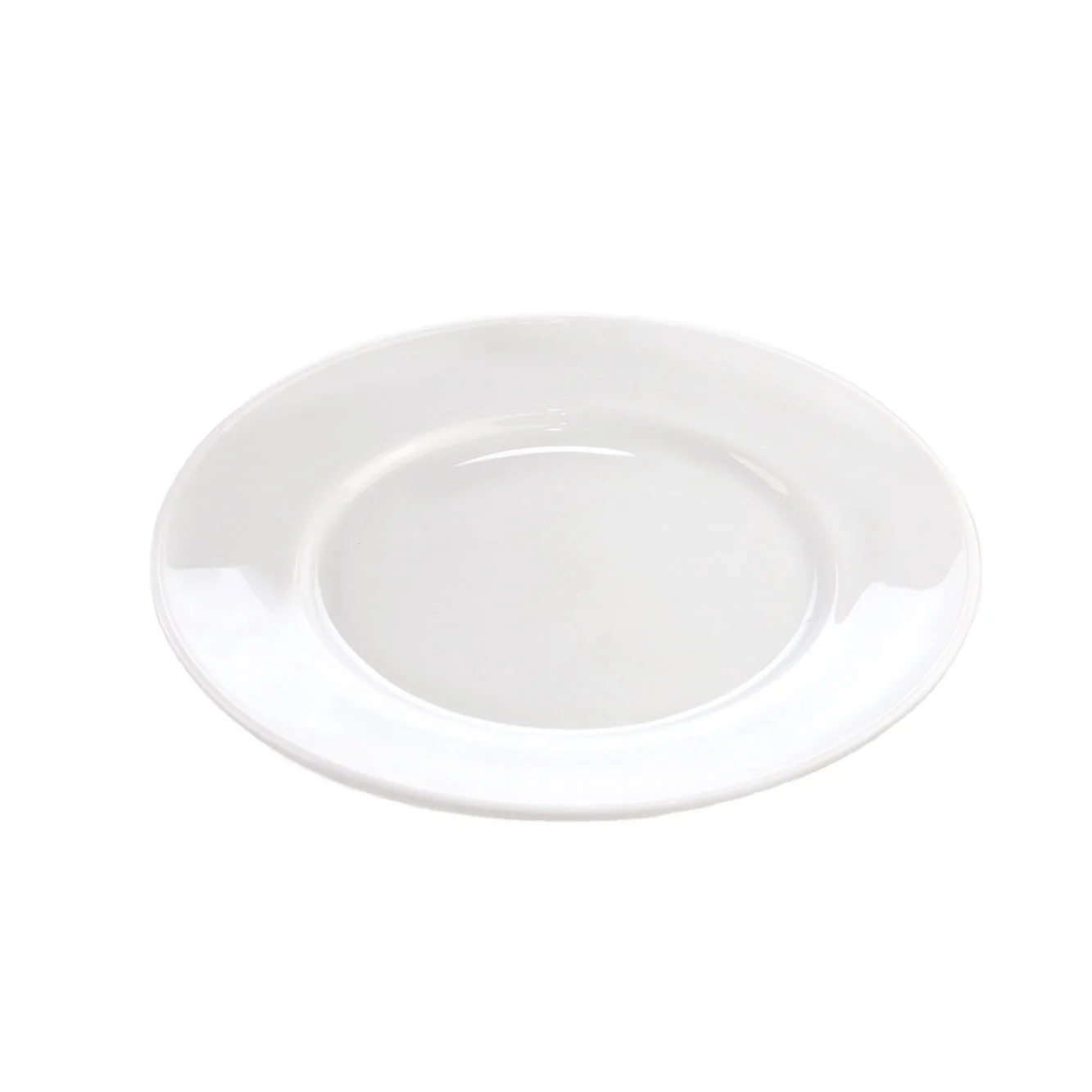Simple and elegant White Frosted Edge Glass Serving Plate Silver Rim Charger Dishes