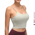 Sports Yoga Top 2021 Women Workout Clothes Yoga Crop Tops With Removeable Padded Team Custom Sexy Strappy Sports Top