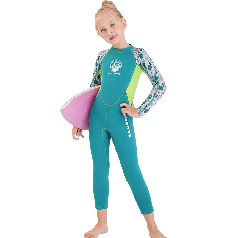Girls Wetsuit Kids Thermal Swimsuit 2.5mm Neoprene  Kids One Piece Swimwear All 