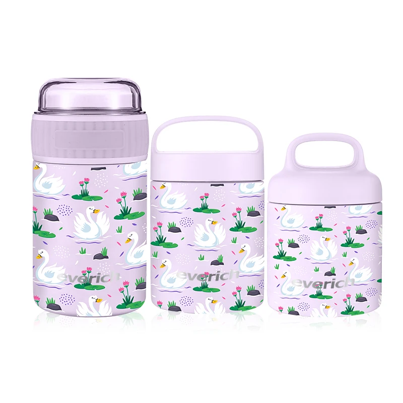 Customized Logo Durable Coating Food Jars for Kids Vacuum Insulation Food Container Leak-Proof When Closed