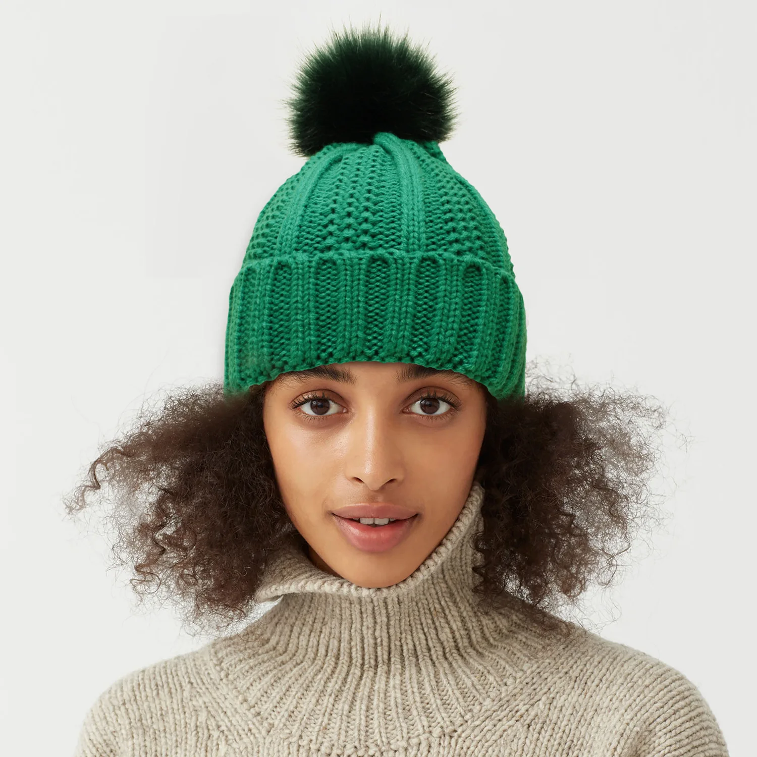 Satin Lined Winter Knitted Beanie Hat 