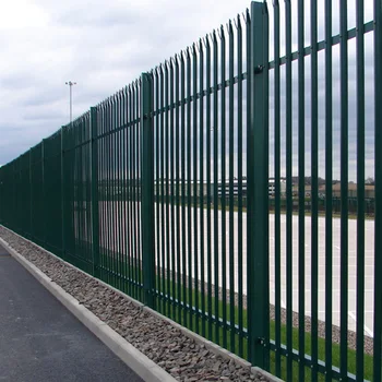 Europe Palisade W Type Palisade Fencing Dipped Galvanized Steel Fence