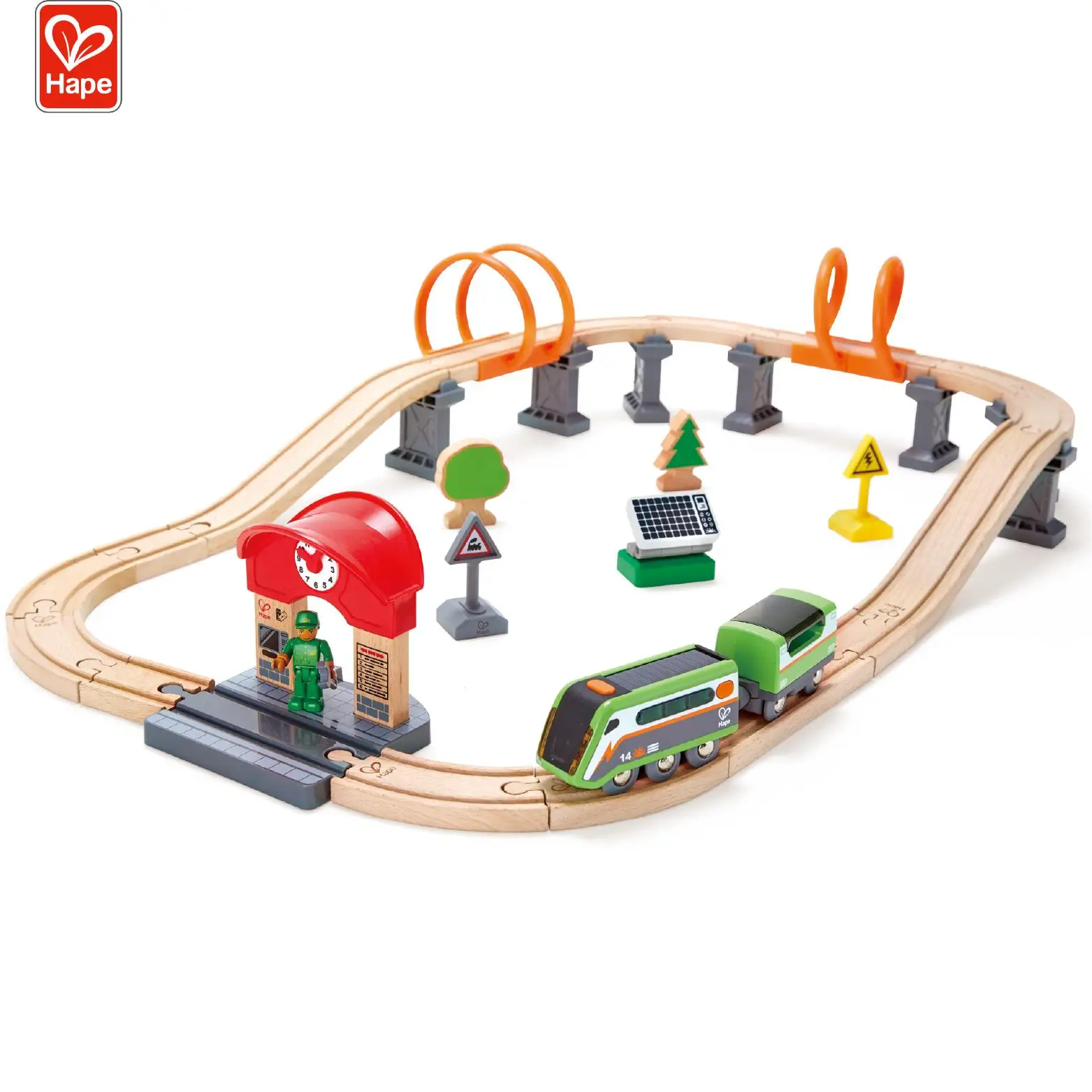 hape wooden train set