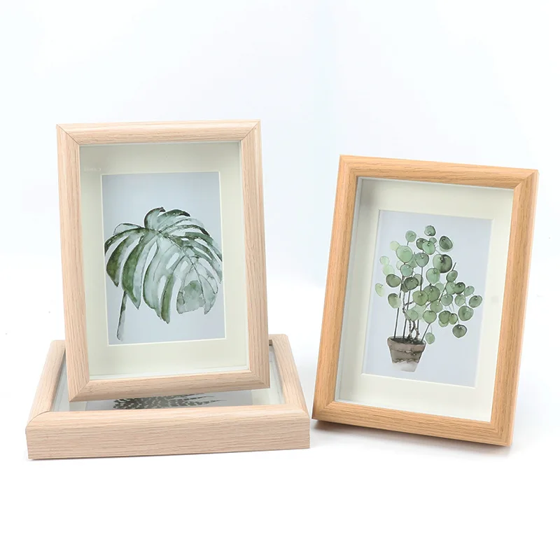 For Wall Hanging Tabletop Standing Sixtrees Wood Picture Frames Set,Real Glass 