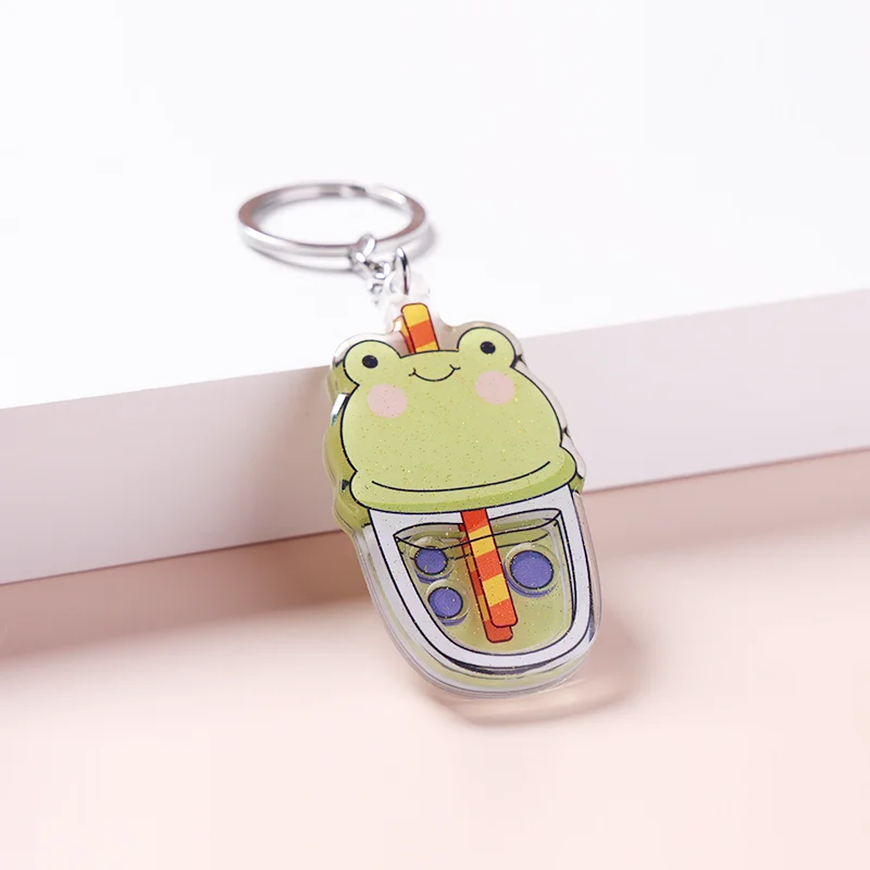 Transparent Cartoon Acrylic Key Chain Custom Printed Shaker Keychain Make Your Own Shaker Charm factory