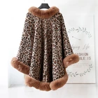 Fur Shawl Fur Shawl Popular Design Women Luxury Style Leopard Fur Poncho Shawl Cape For Woman