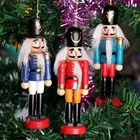 Nutcracker OurWarm 6pcs Wooden Decorations Ornament Soldier Christmas Nutcracker For Xmas Tree Table Decor