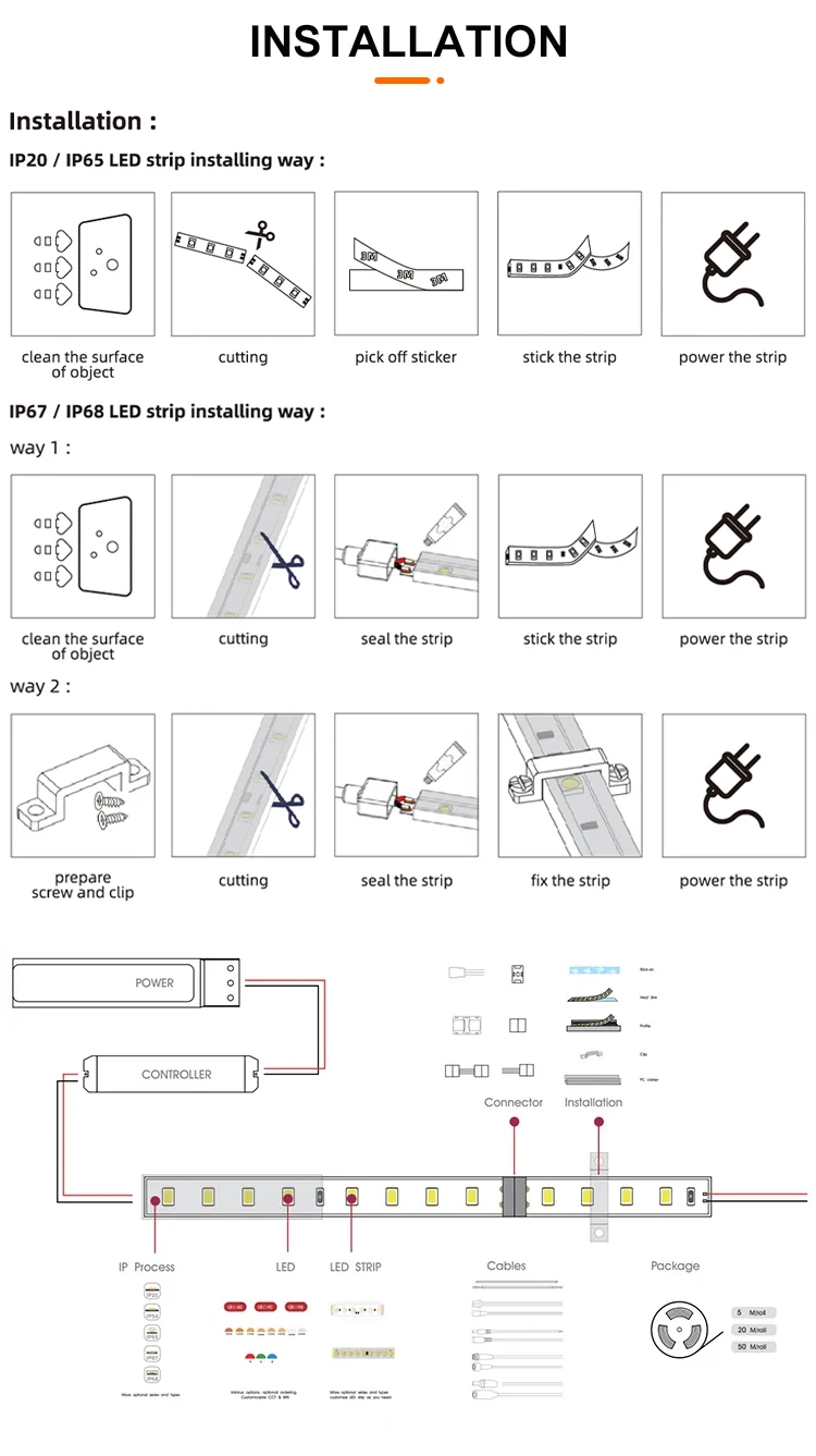 Flexible LED Light Strip SMD2835 DC24V 180LED/M 10MM Width 14W/M Living Room Bedroom Led Strip Light factory