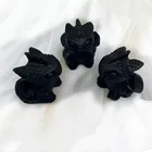 Wholesale Natural Crystal Animals Toothless Crystal Black Obsidian Toothless Hand-carved For Decoration Gift