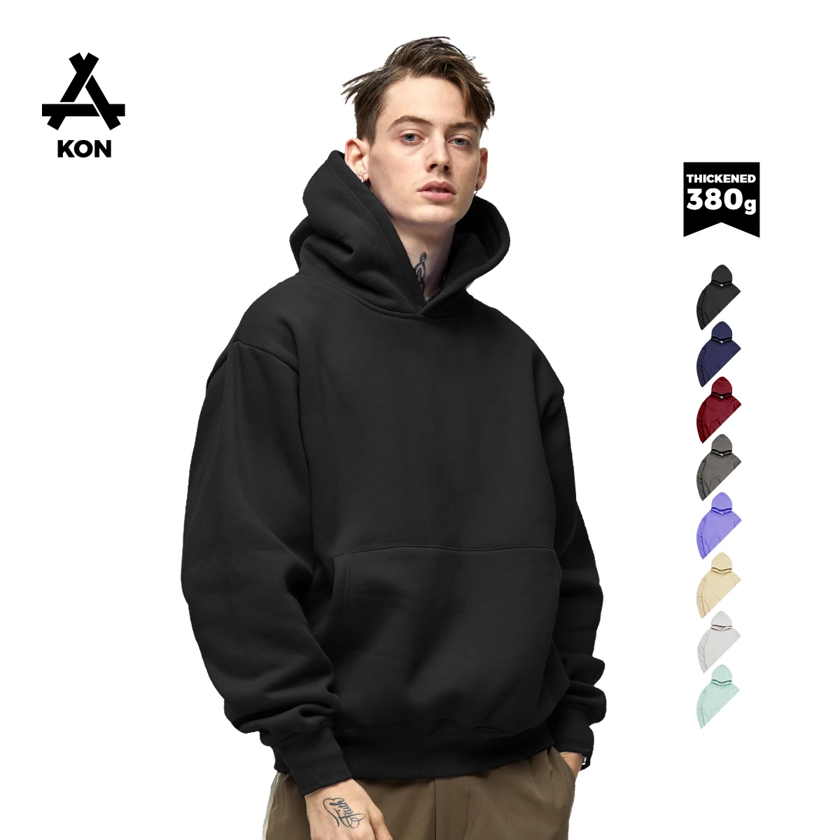 Kon Wholesale 380g Thick High Quality Men's Plain Hoodie Customized  Oversize Men's Hoodies & Sweatshirts Boy - Buy Hoodie Sweatshirts,Wholesale  Plain Blank Custom Full Print Design Mens Pullover Heavy Cotton Casual  Embroidered