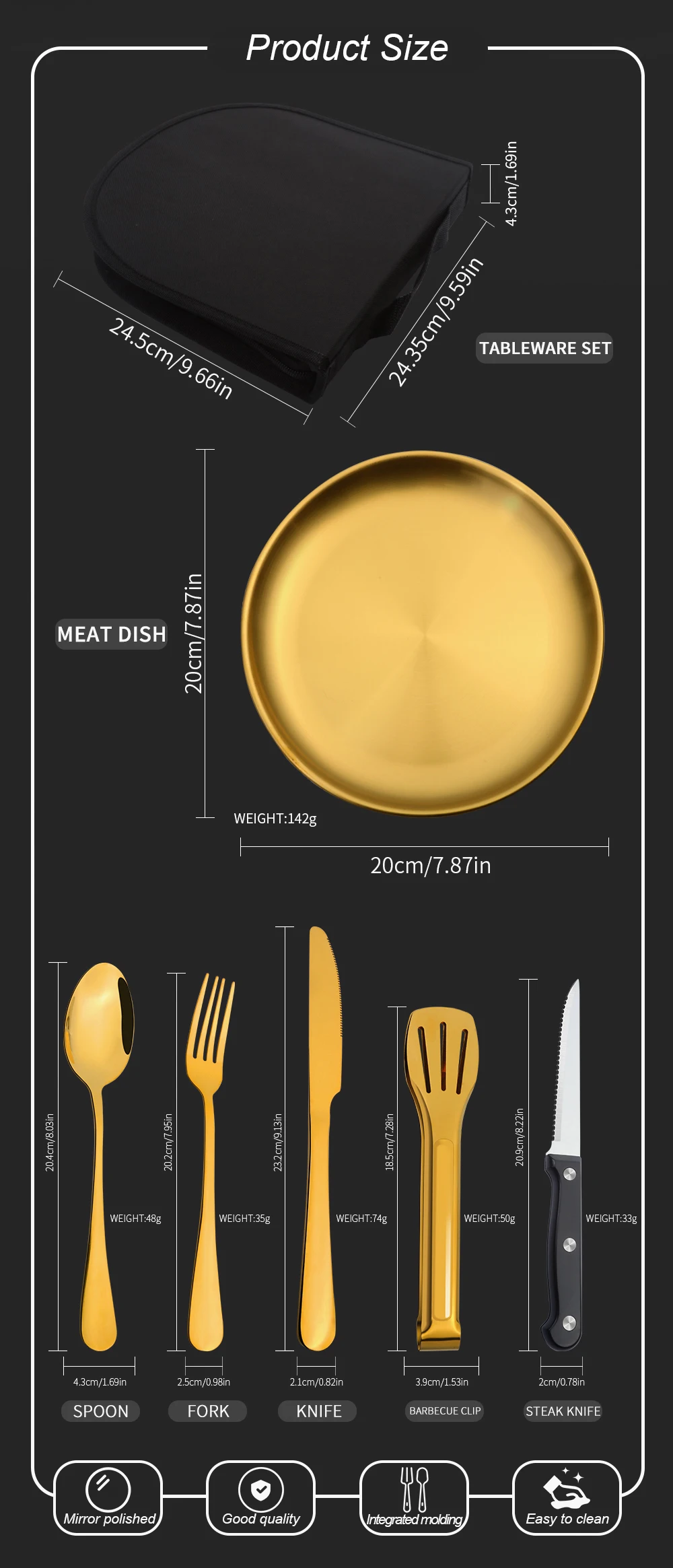 Dinnerware Sets Knife Fork Spoon Dinner Set Gold Modern Tableware