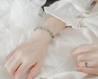 Nature Jade 2021 Hot Sale Simple Freshness Luxury Jewelry Women Green Nature Stone 925 Silver Jade Bracelet