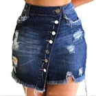 Women's Skirt Women Large Size Women's Bag Hip Skirt Solid Color Denim Skirt Women's Lady Jean Skirt