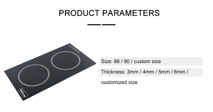 Kitchen cookware black crystal induction cooker heating touch screen